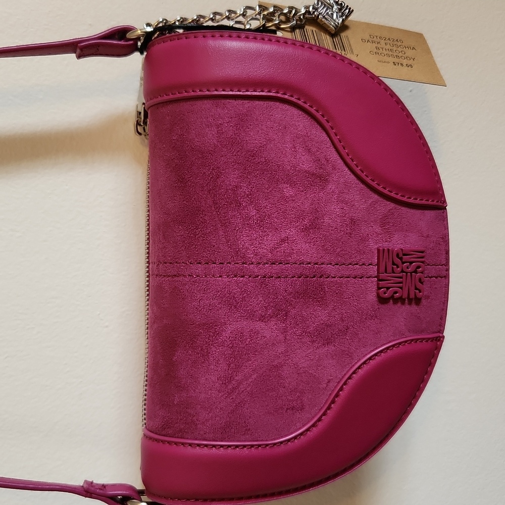 🖤 Steve Madden Dark Pink Crossbody Bag With Charm